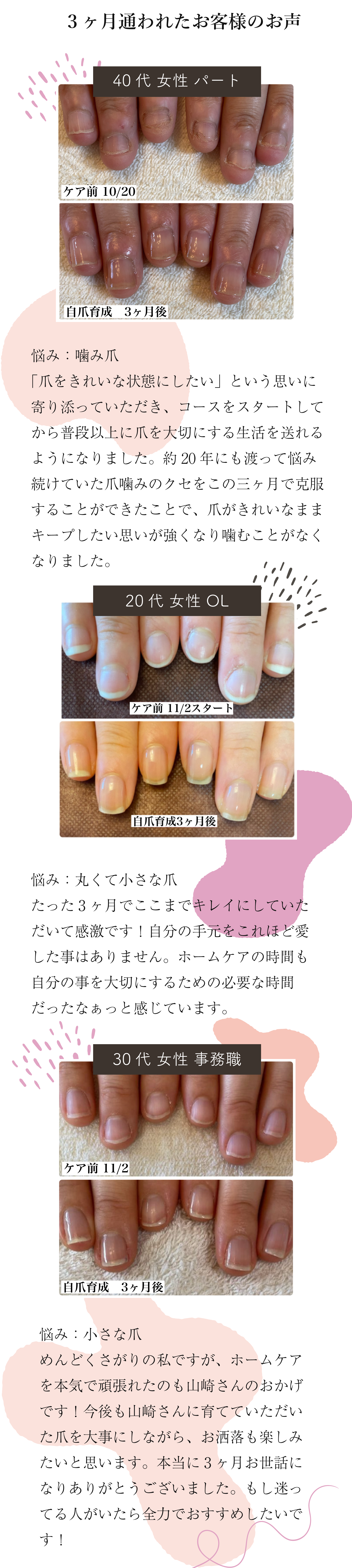 自爪育成の症例